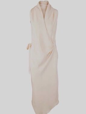 Peter Cohen Silk Wrap Dress V Neck Pink Size Small